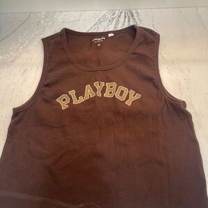 PacSun Kids Brown Tank Top with Playboy Logo